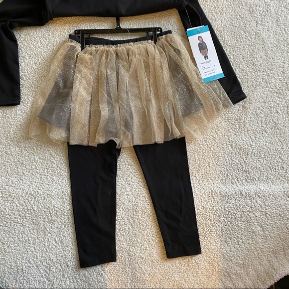 NWT BCBGirls 2 Piece Gold Tutu Set with Shirt and leggings - Picture 5 of 9